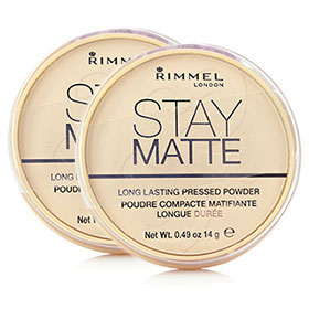 แพ็คคู่ Rimmel Stay Matte Longlasting Pressed Powder #001 Transparent (14g x2)